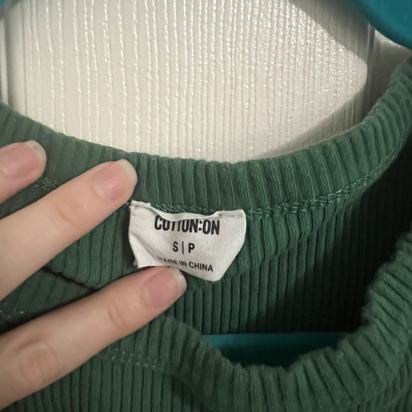 Green Racerback Ribbed Cotton On Tank Top - Picture 3 of 3